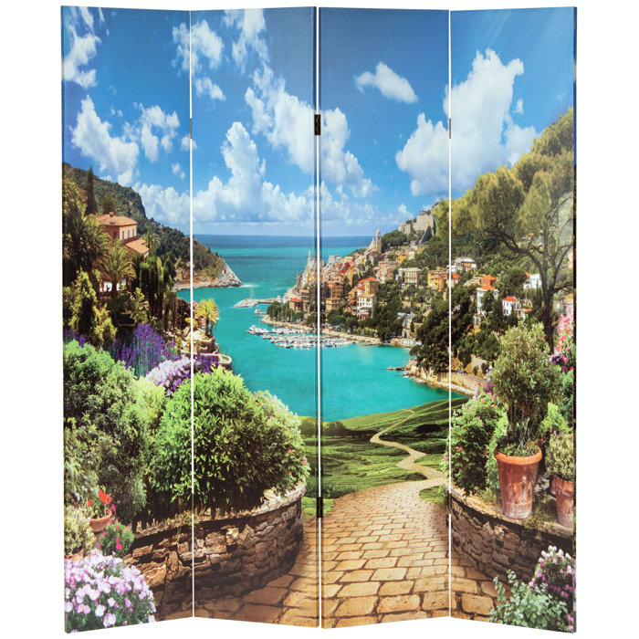 Dovecove 64" W x 71" H 4 Panel Canvas Folding Room Divider & Reviews